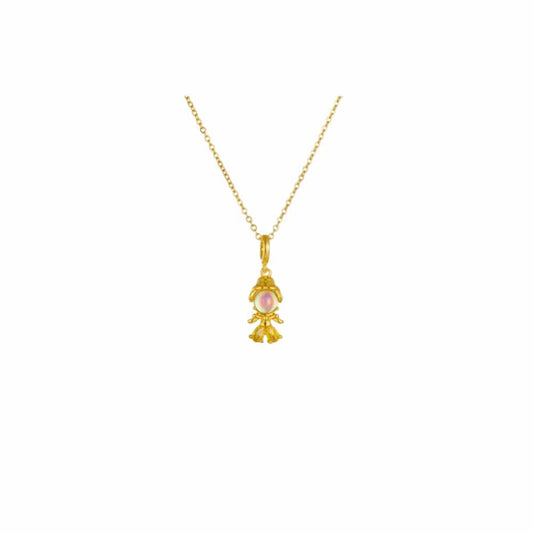 Bijoux Charm Collier Charm Cristal Doré et Jaune