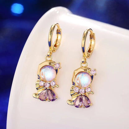 Bijoux Charm Collier charm cristal doré et violet