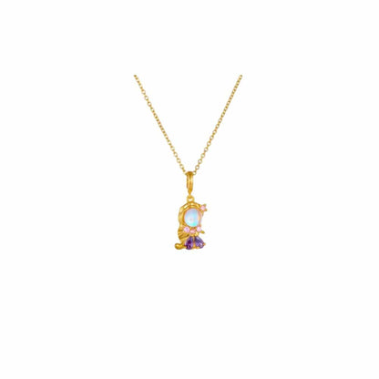 Bijoux Charm Collier charm cristal doré et violet