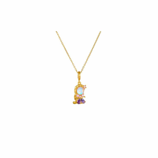 Bijoux Charm Collier charm cristal doré et violet