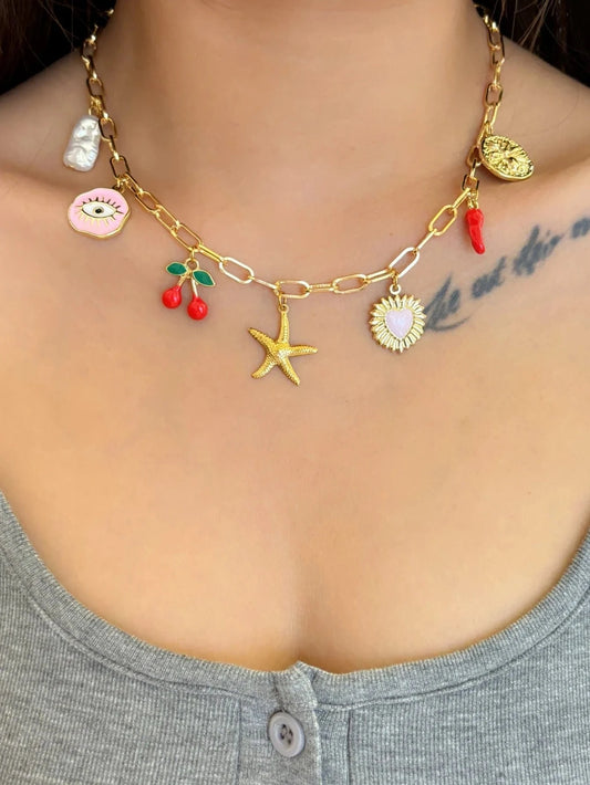 Bijoux Charm Collier charm étoile de mer doré