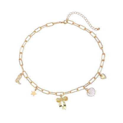 Bijoux Charm Collier charm noeud papillon doré