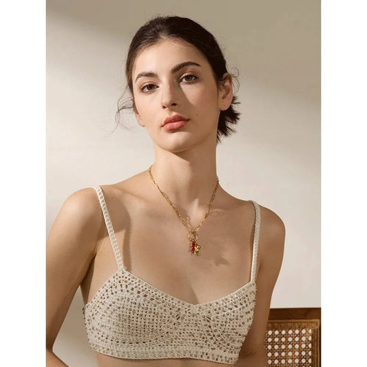 Bijoux Charm Collier Charm Rock Doré