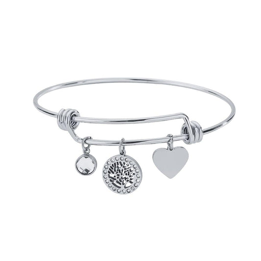 Bijoux Charm Jonc à charms arbre de vie argenté ajustable